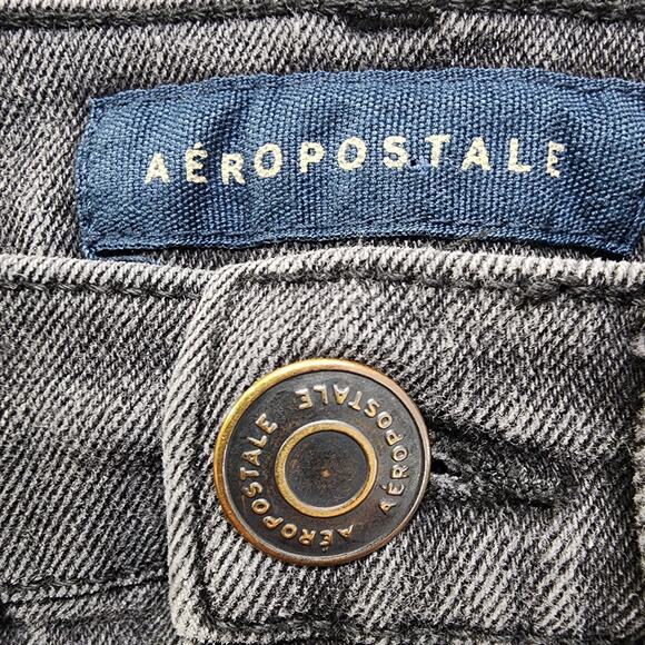 Aeropostale Shorts Womens 00 Faded Black Aero Cheeky Short Ripped Distressed - Picture 4 of 12